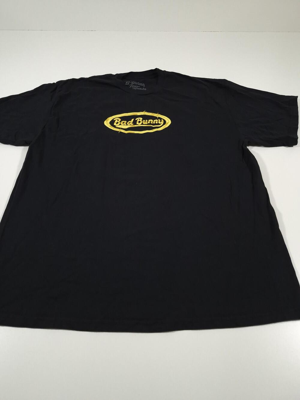 Bad Bunny Shirt Mens 2XL Black El Ultimo Tour Del Mundo Graphic Tee Tagless